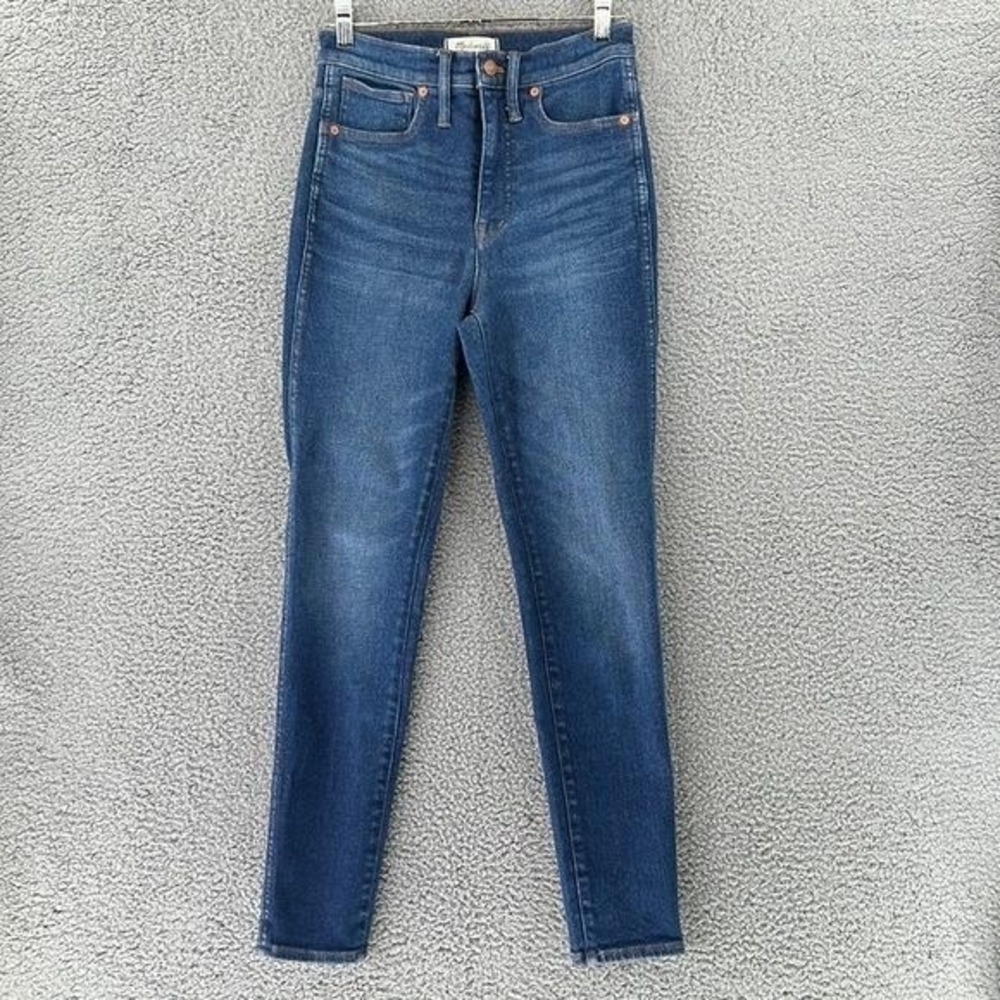 Madewell‎ High Rise Skinny Jeans Denim Womens 27 Blue Medium Wash Distressed